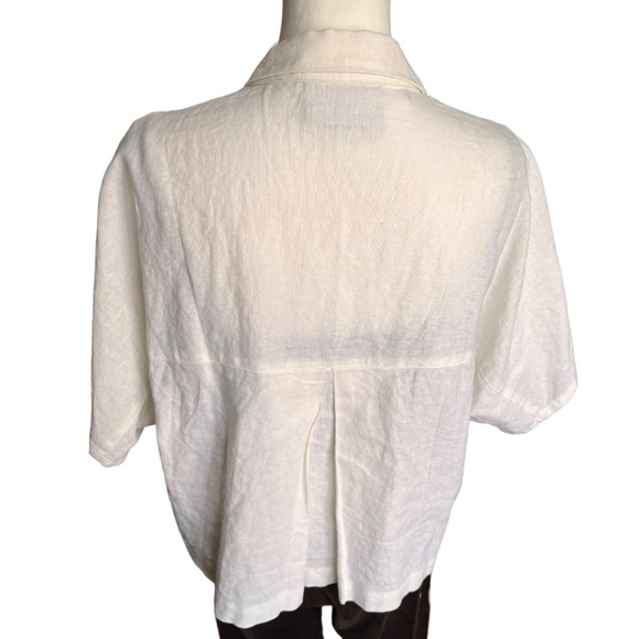 Urban Renew Vtg. Linen Cropped Button-down - Picture 3 of 5